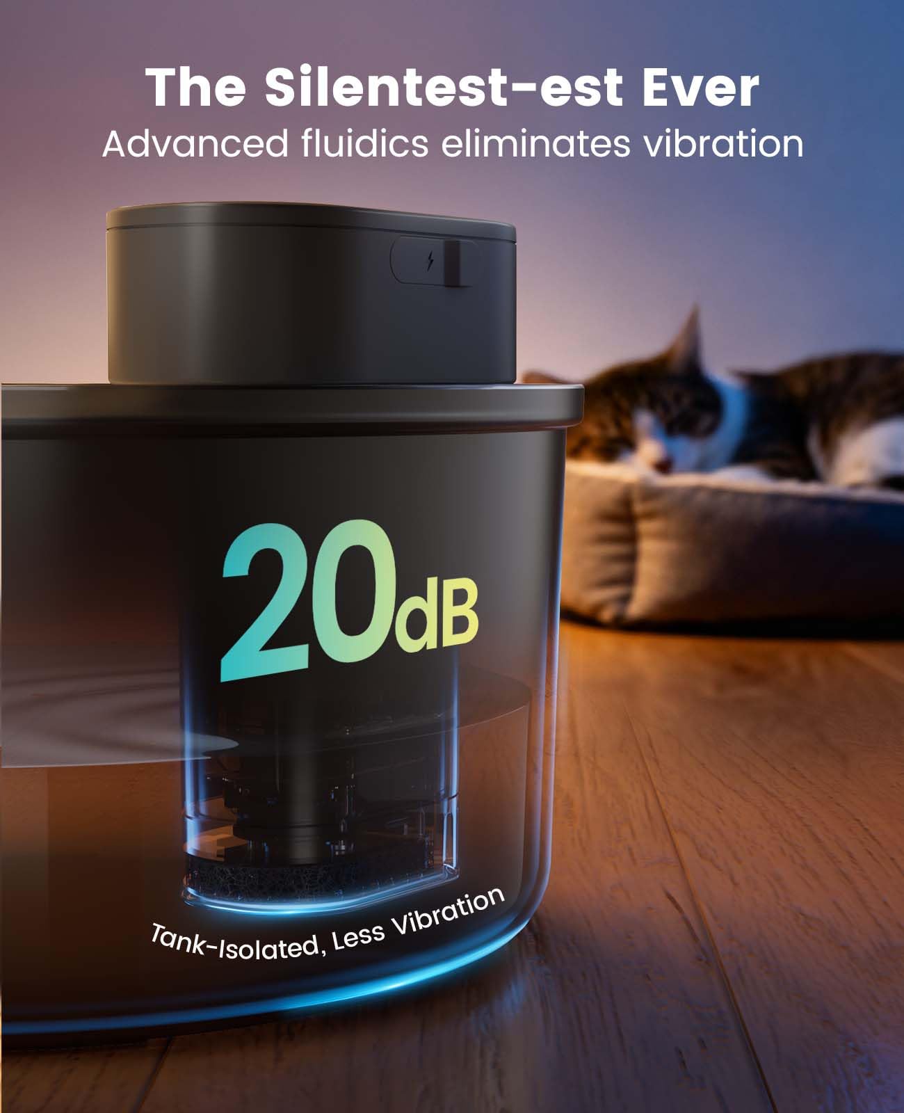 oneisall cat water fountain battery-powered operation for flexible placement