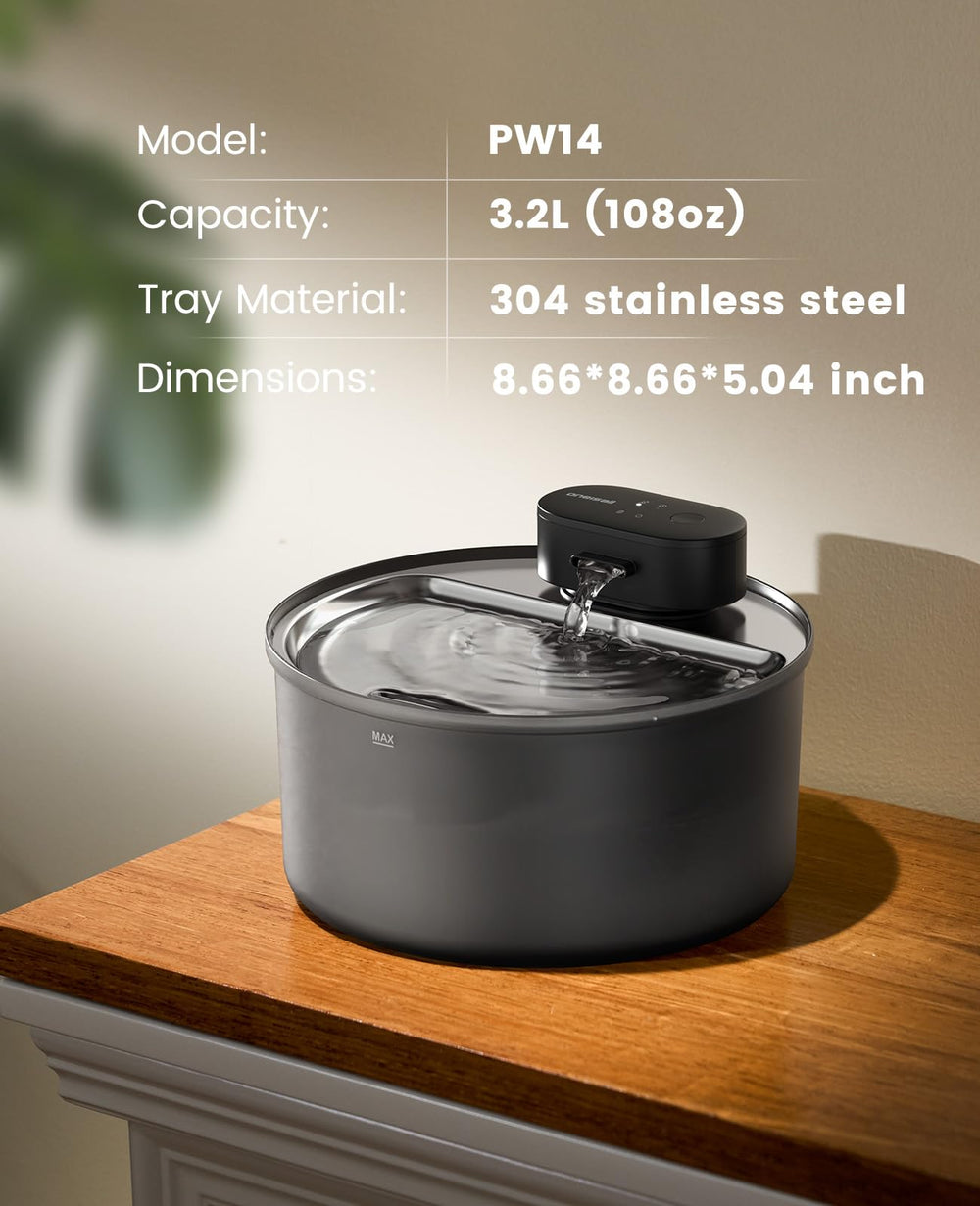 oneisall cat water fountain red-light battery alert indicating low water or battery
