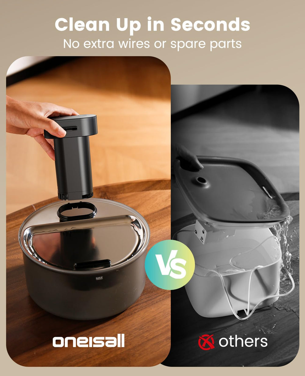 oneisall cat water fountain wireless design with plug-in option for home setup