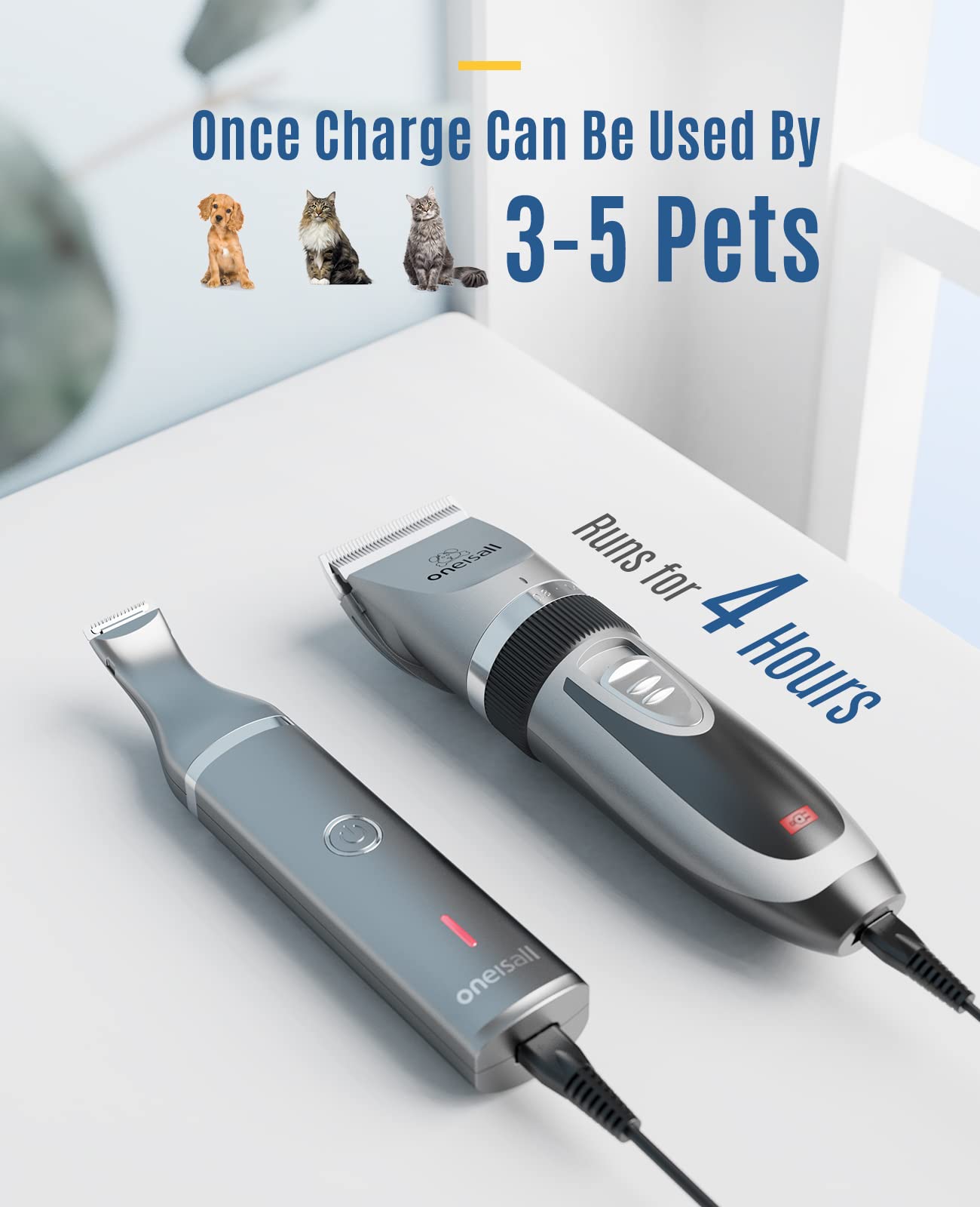 oneisall cleaning tools included for easy blade maintenance after grooming.