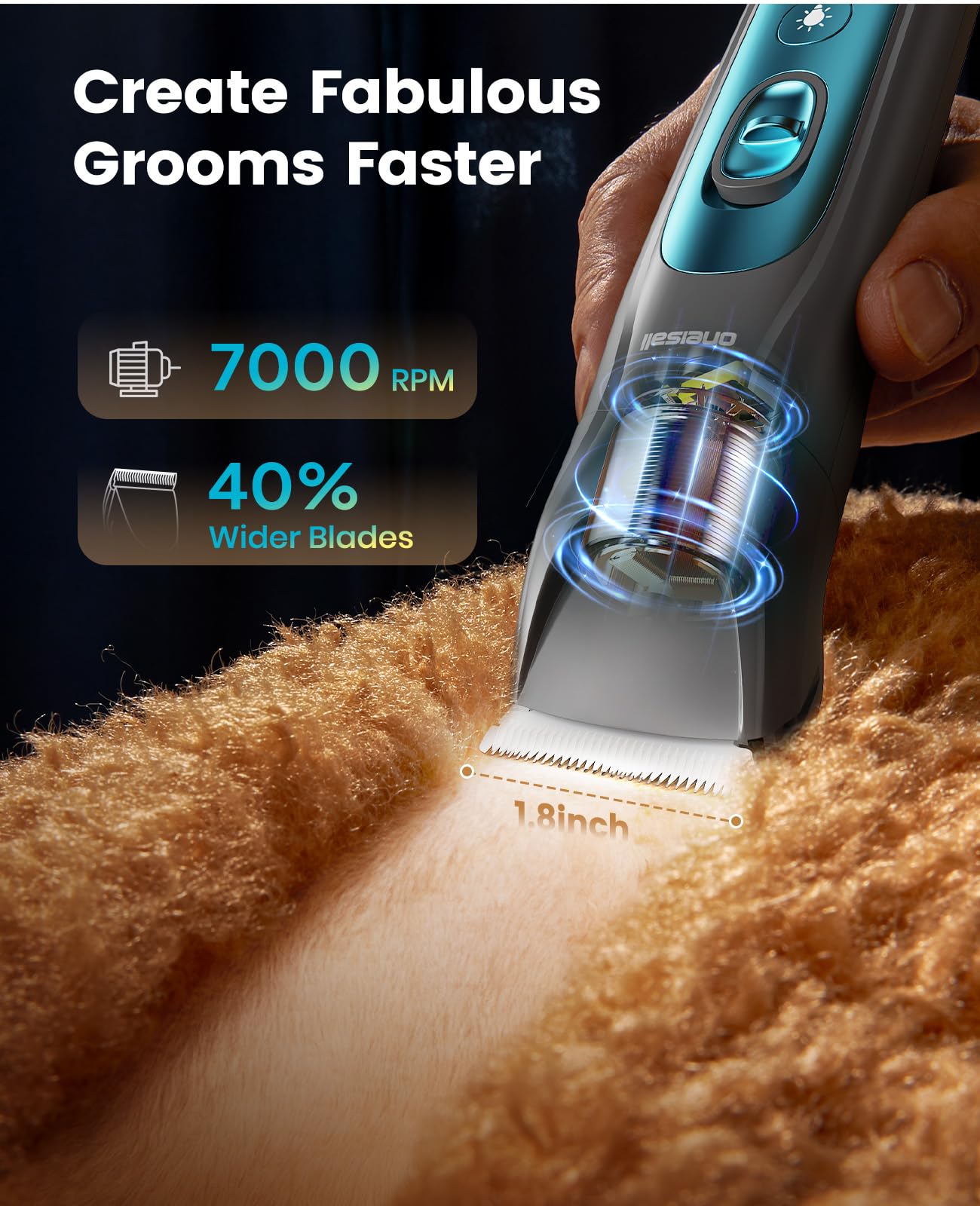 oneisall cordless dog clippers in use showcases versatile grooming anywhere.