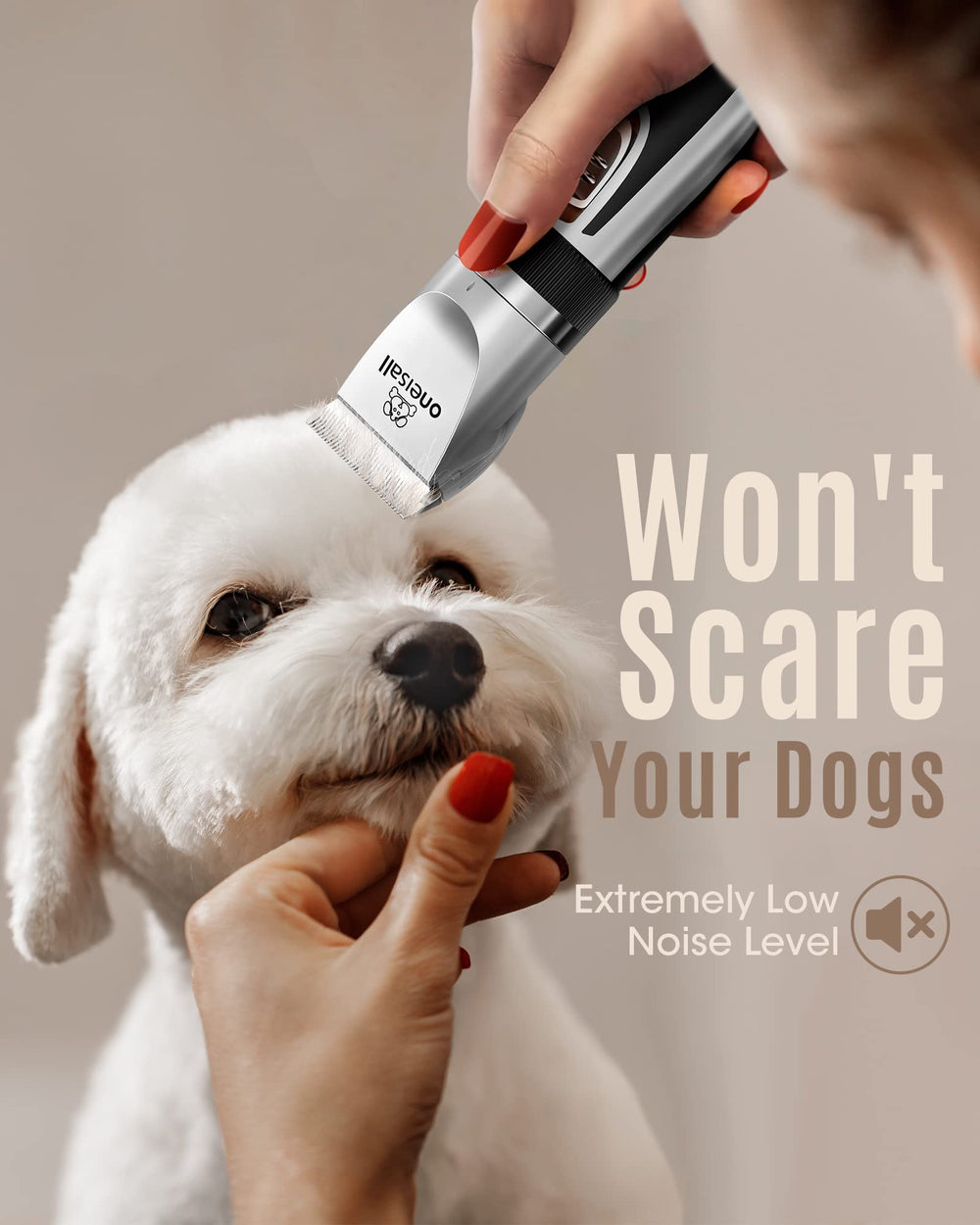 oneisall cordless dog grooming kit with 2-speed settings for efficient trims