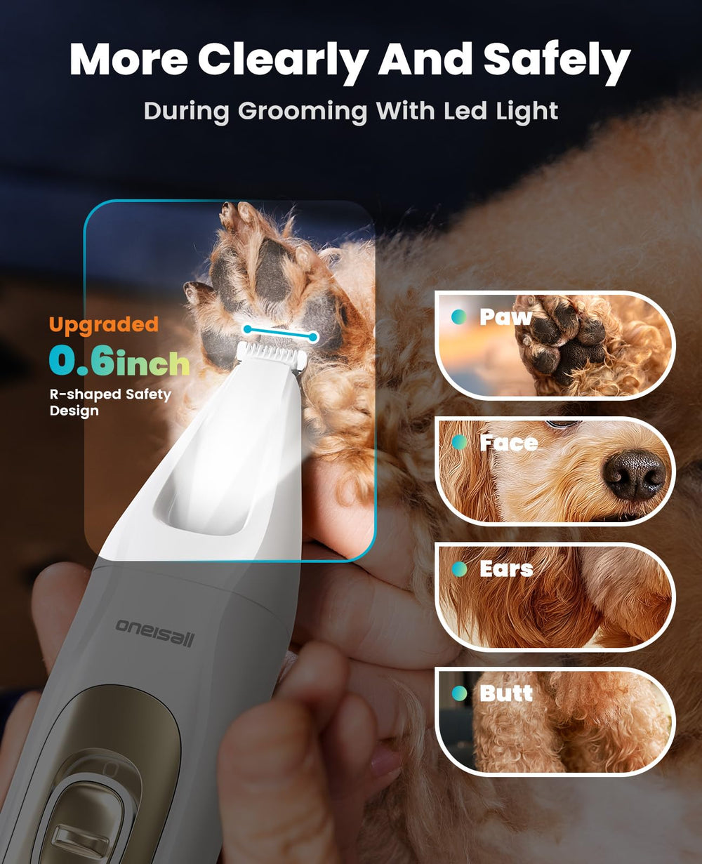 Oneisall cordless grooming kit used outdoors for flexible grooming.