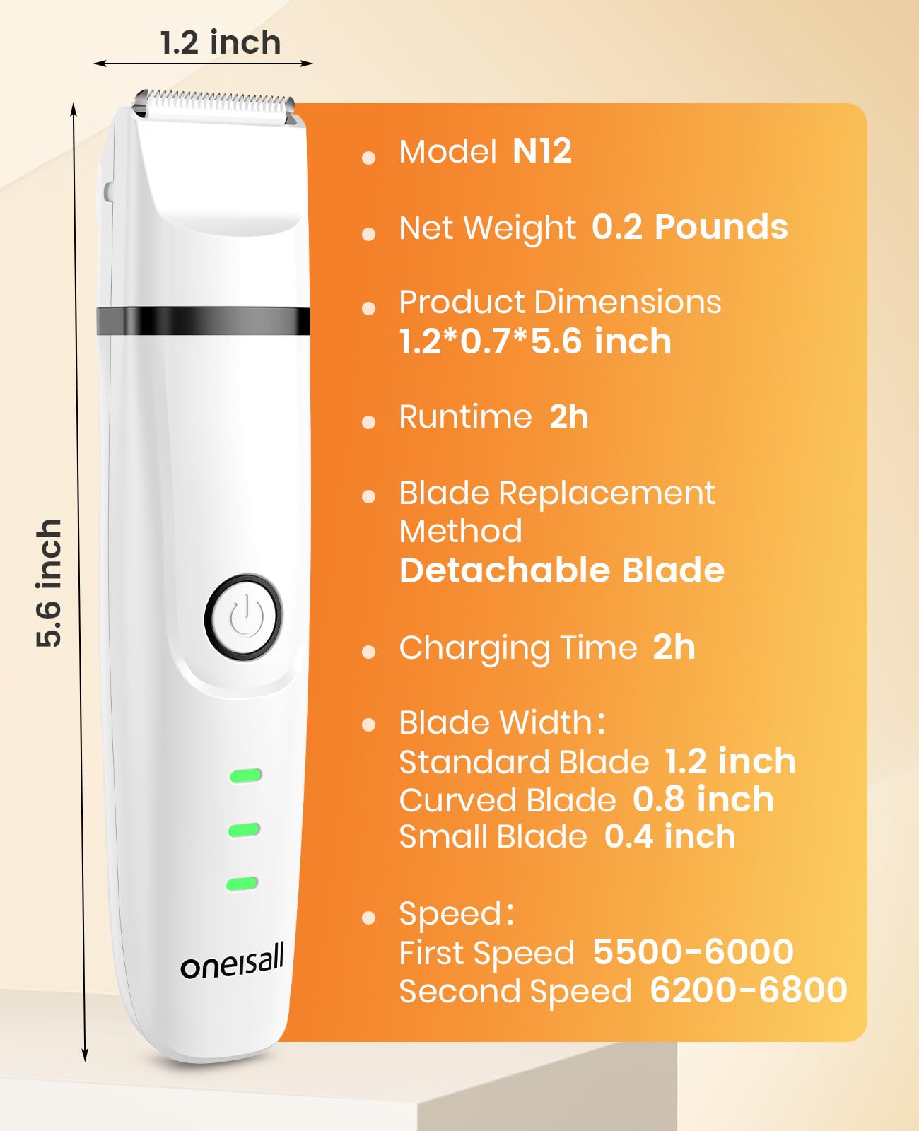 Oneisall cordless trimming with ergonomic grip for comfortable sessions.