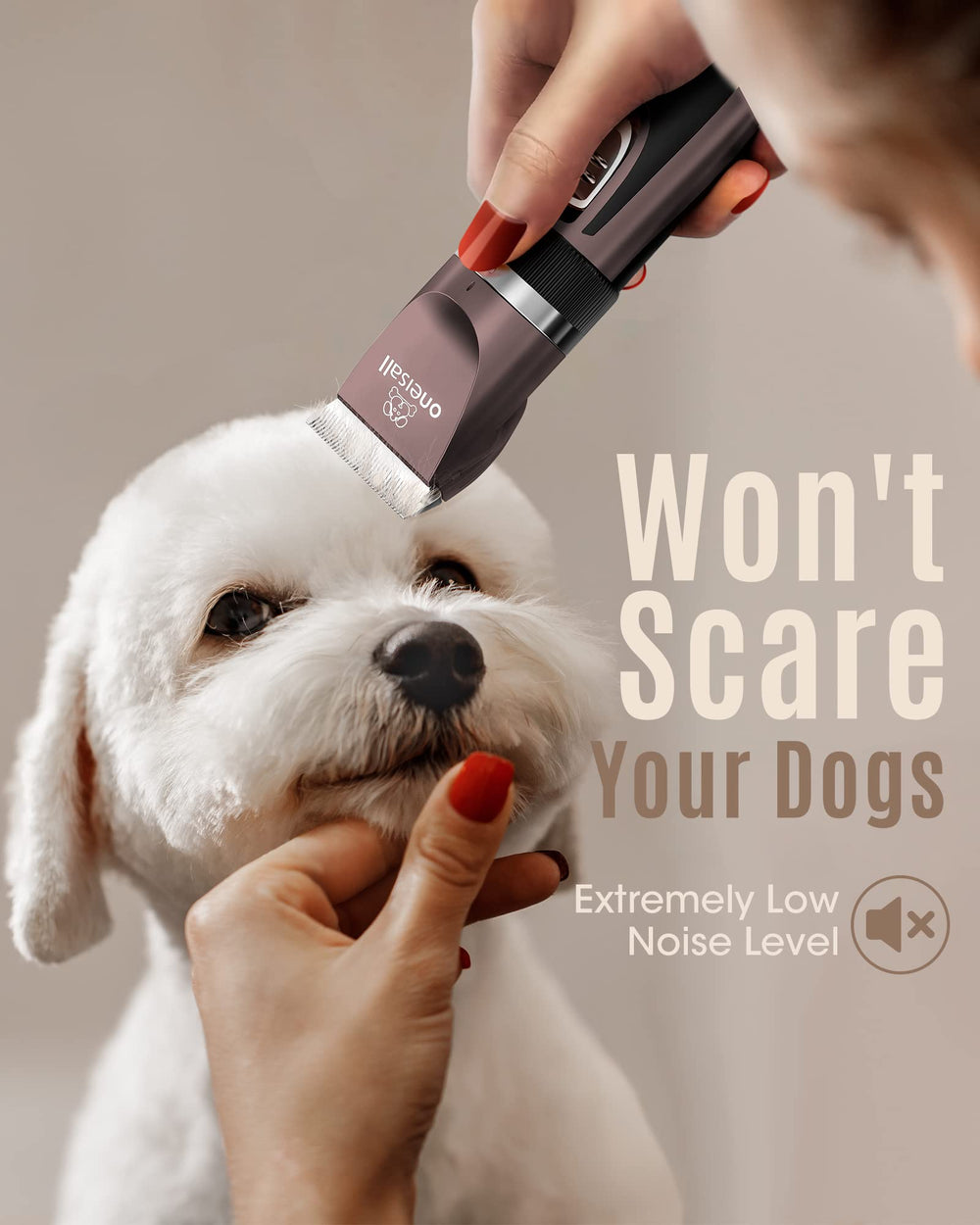 Oneisall low-noise clipper operates quietly for stress-free grooming sessions.
