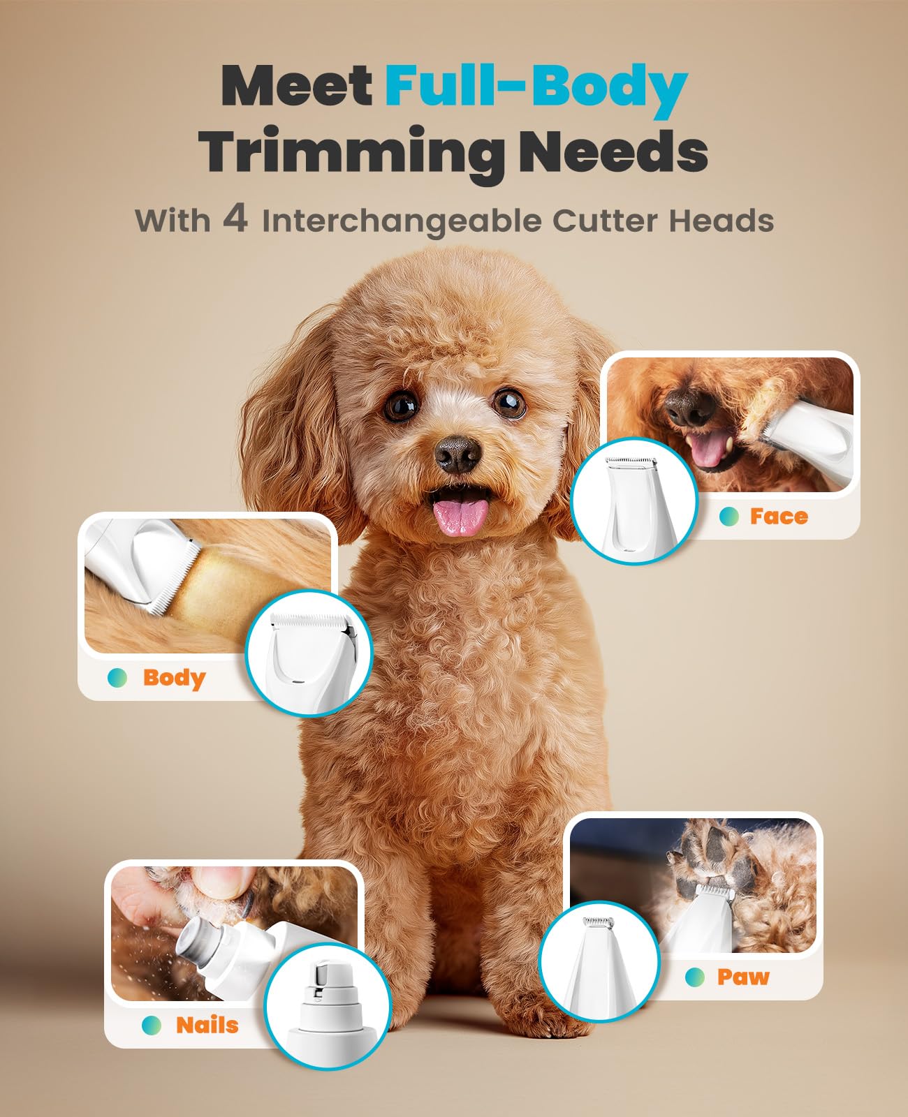Oneisall dog clippers with attachments included for versatile grooming.