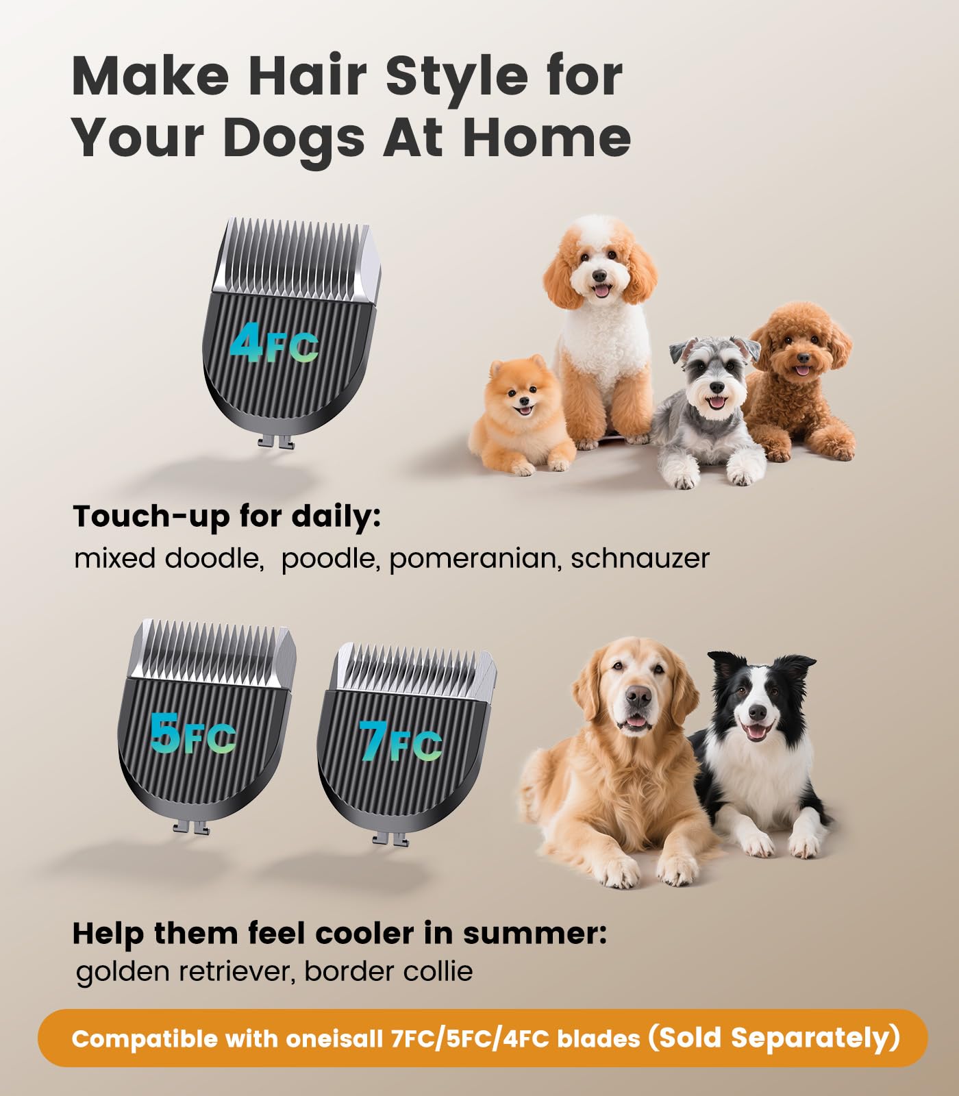 Oneisall dog clippers battery-efficient design offers long runtime for large pets.