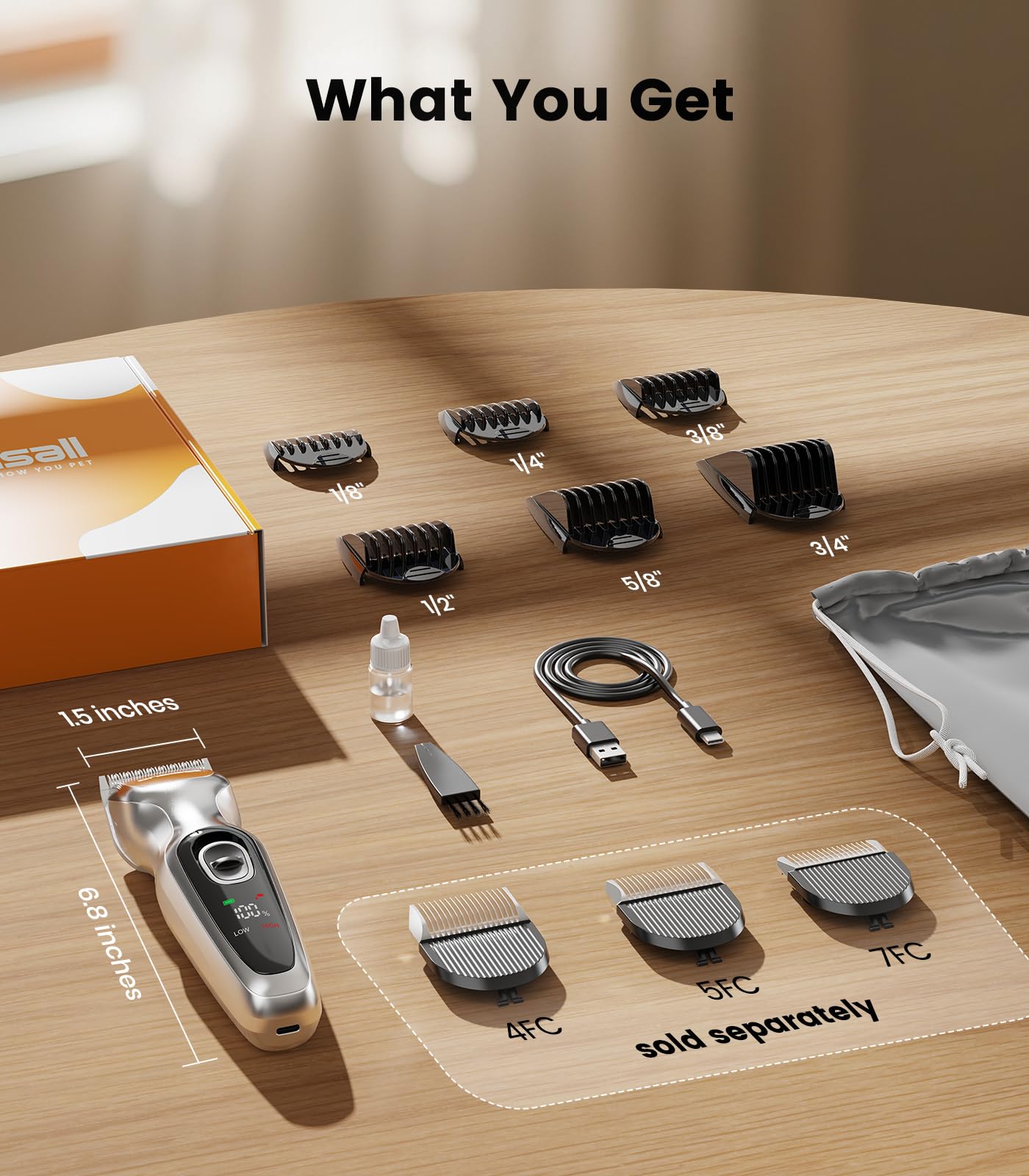 Oneisall dog clippers cordless design for grooming anywhere.