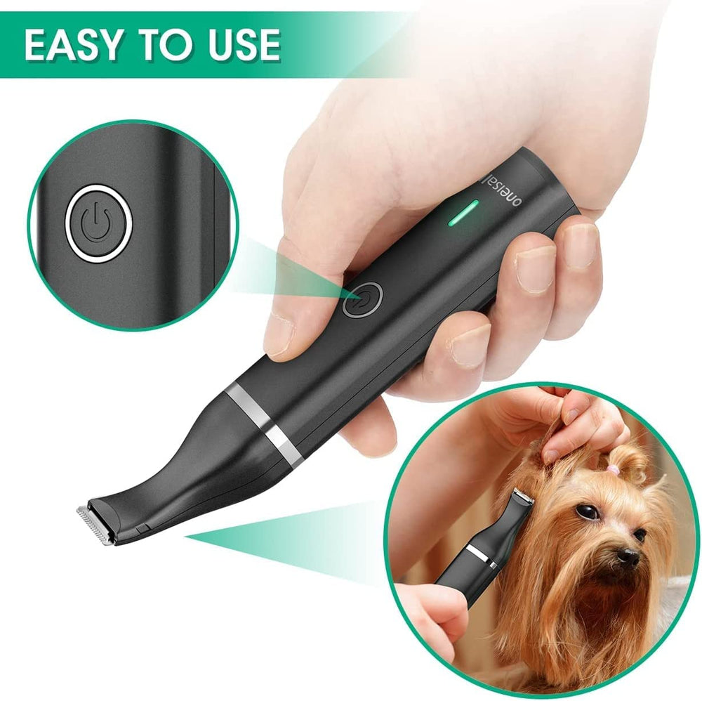oneisall dog clippers double blades for precise paw and face trimming.