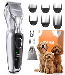Oneisall dog clippers front view shows cordless convenience for home grooming.