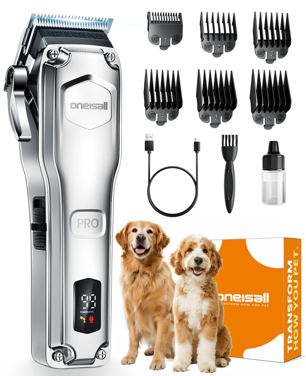 oneisall dog clippers hero image showcases cordless grooming at home