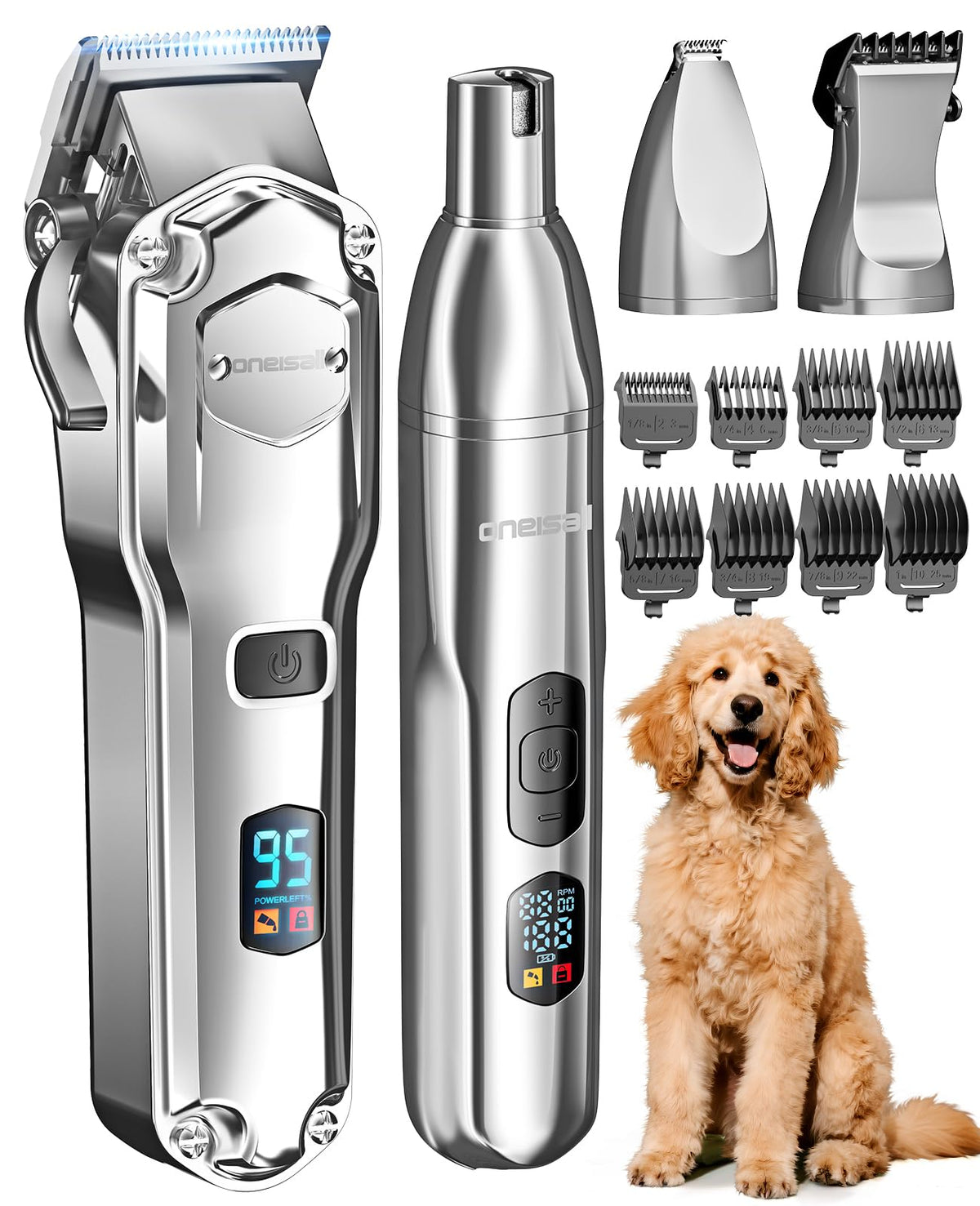 oneisall dog clippers thick coat blades glide smoothly for comfortable grooming.