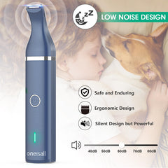 oneisall dog clippers teal blade detail highlights safe, sharp blades for small-area grooming.
