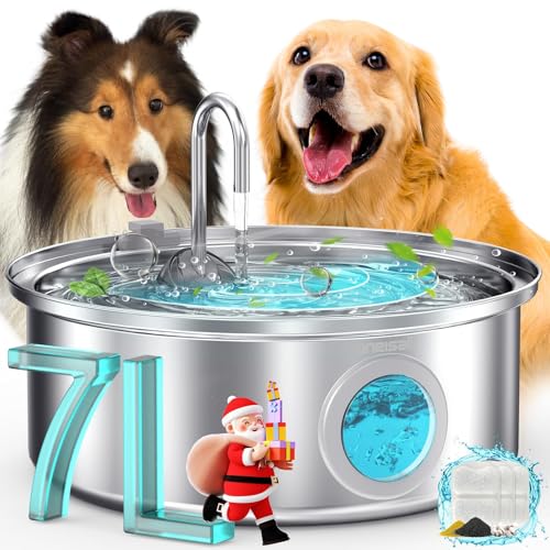 Oneisall dog fountain 7L capacity supports multi-pet hydration