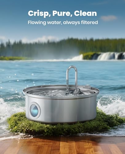 Oneisall dog fountain emergency-reserve-lid provides backup water