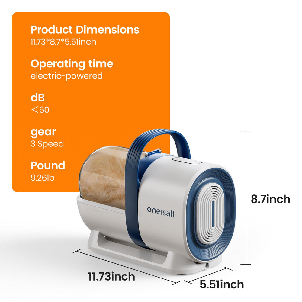 oneisall dog grooming vacuum 7-in-1 kit covers brushing, deshedding, clipping, and nail care