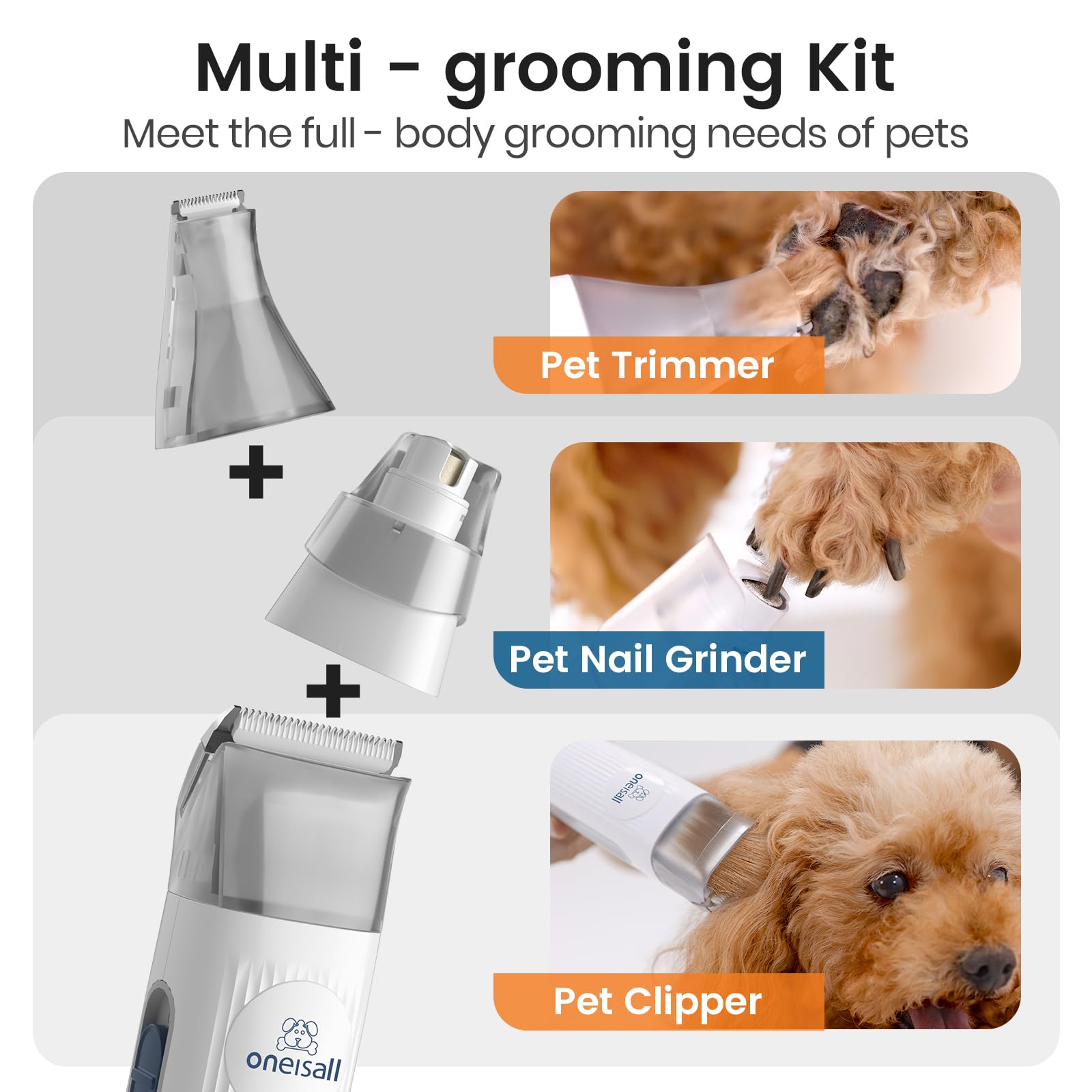 oneisall dog grooming vacuum 1.5L dust cup easy to empty after grooming