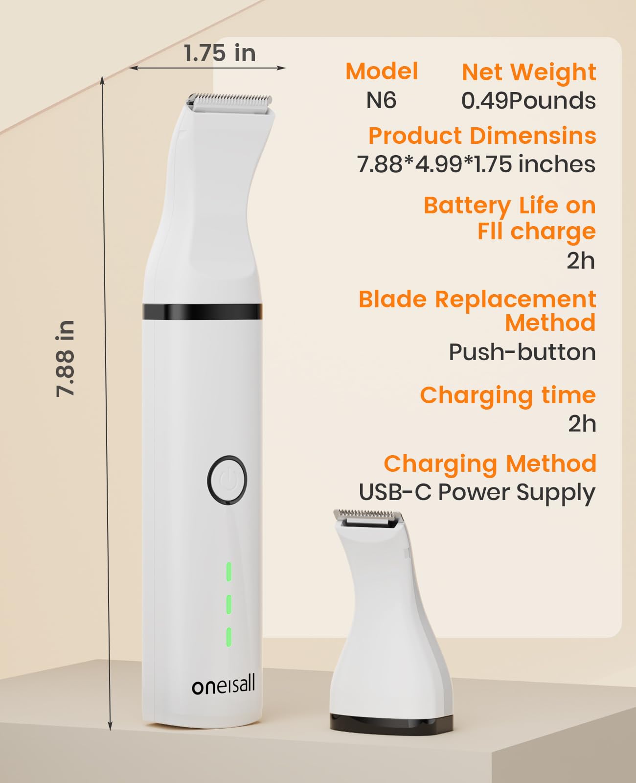 oneisall dog paw trimmer long battery life for cordless sessions