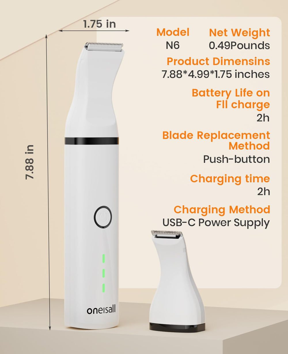 oneisall dog paw trimmer long battery life for cordless sessions