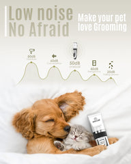 Oneisall dog shaver low-noise motor highlighting quieter operation for sensitive pets
