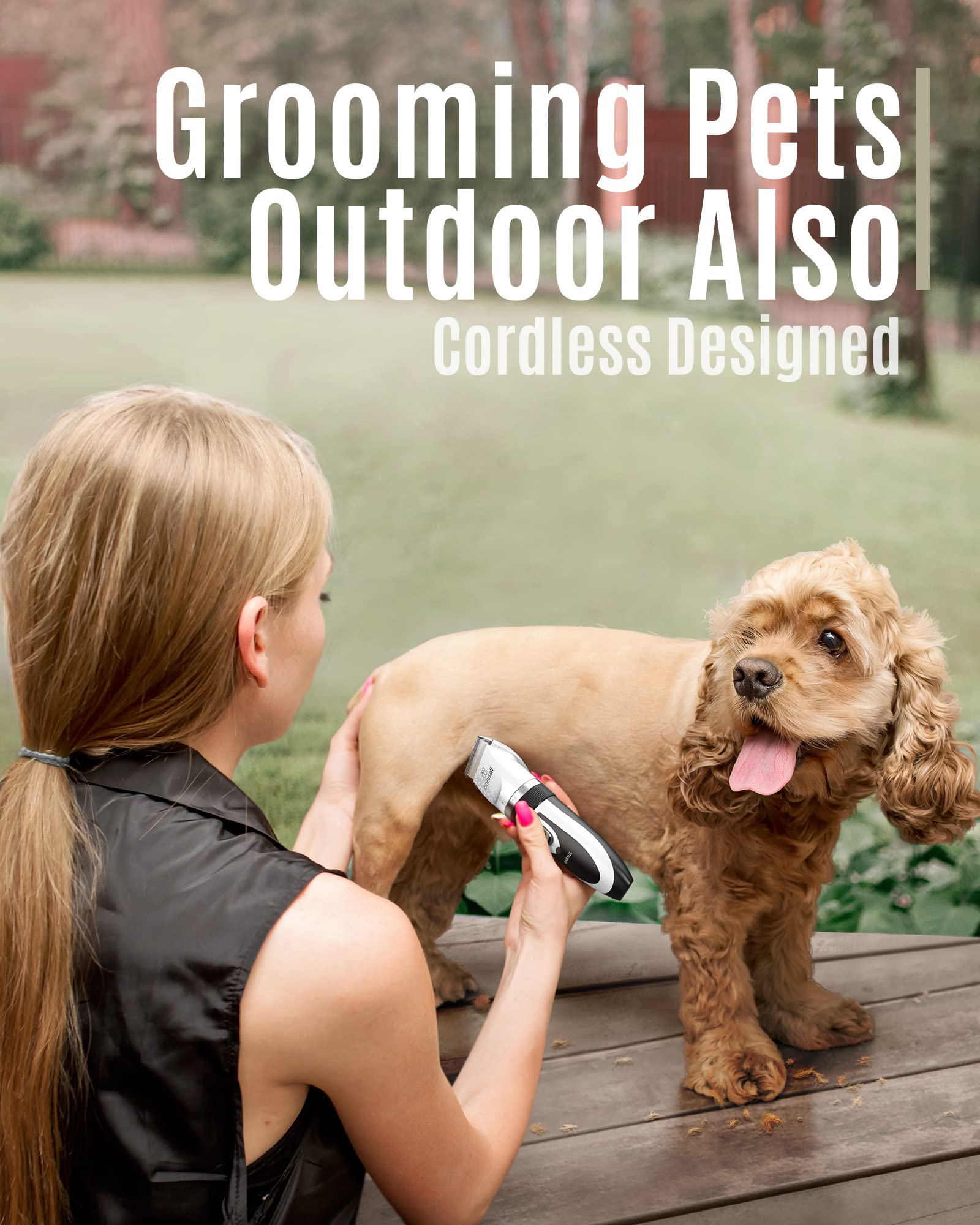 Oneisall dog shaver with guide combs helps achieve varied coat lengths safely