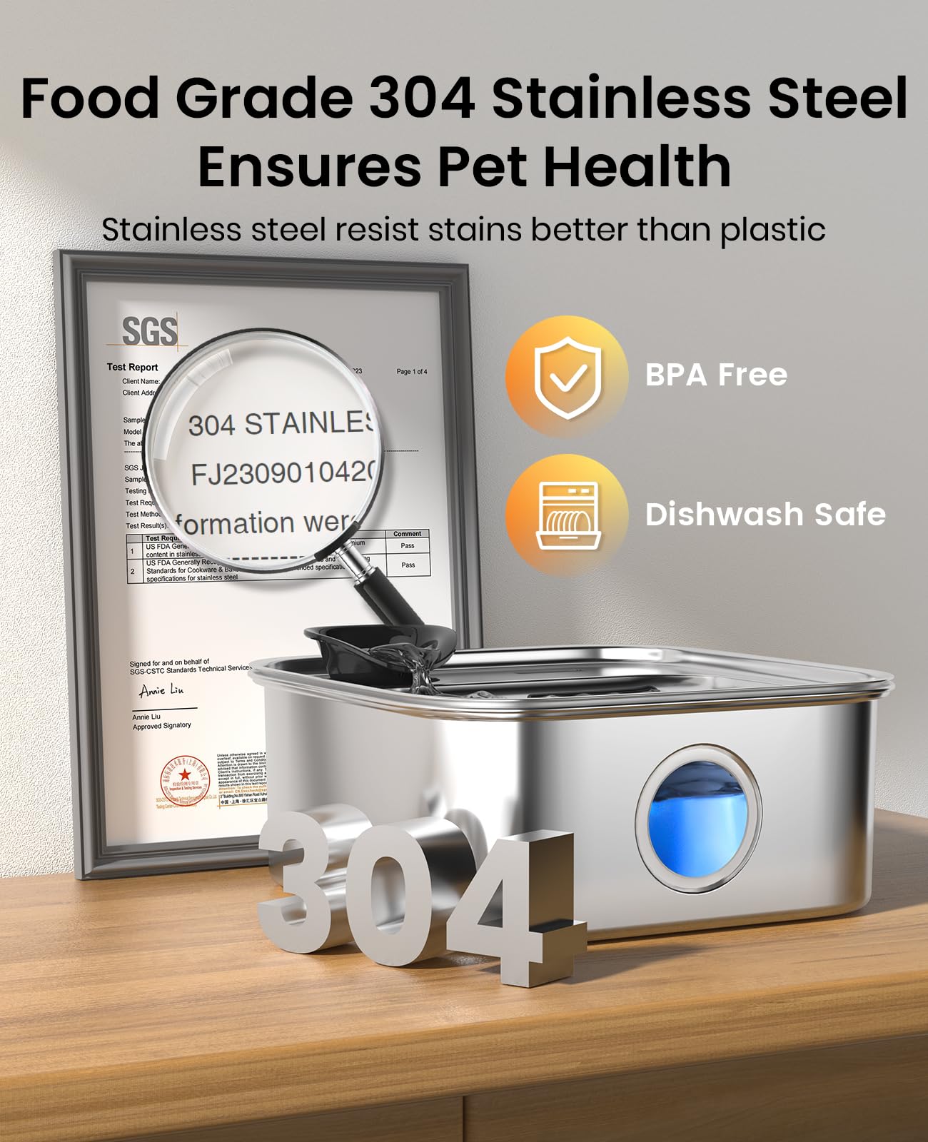 Oneisall dog water fountain reusable sponge simplifies cleaning and maintenance.