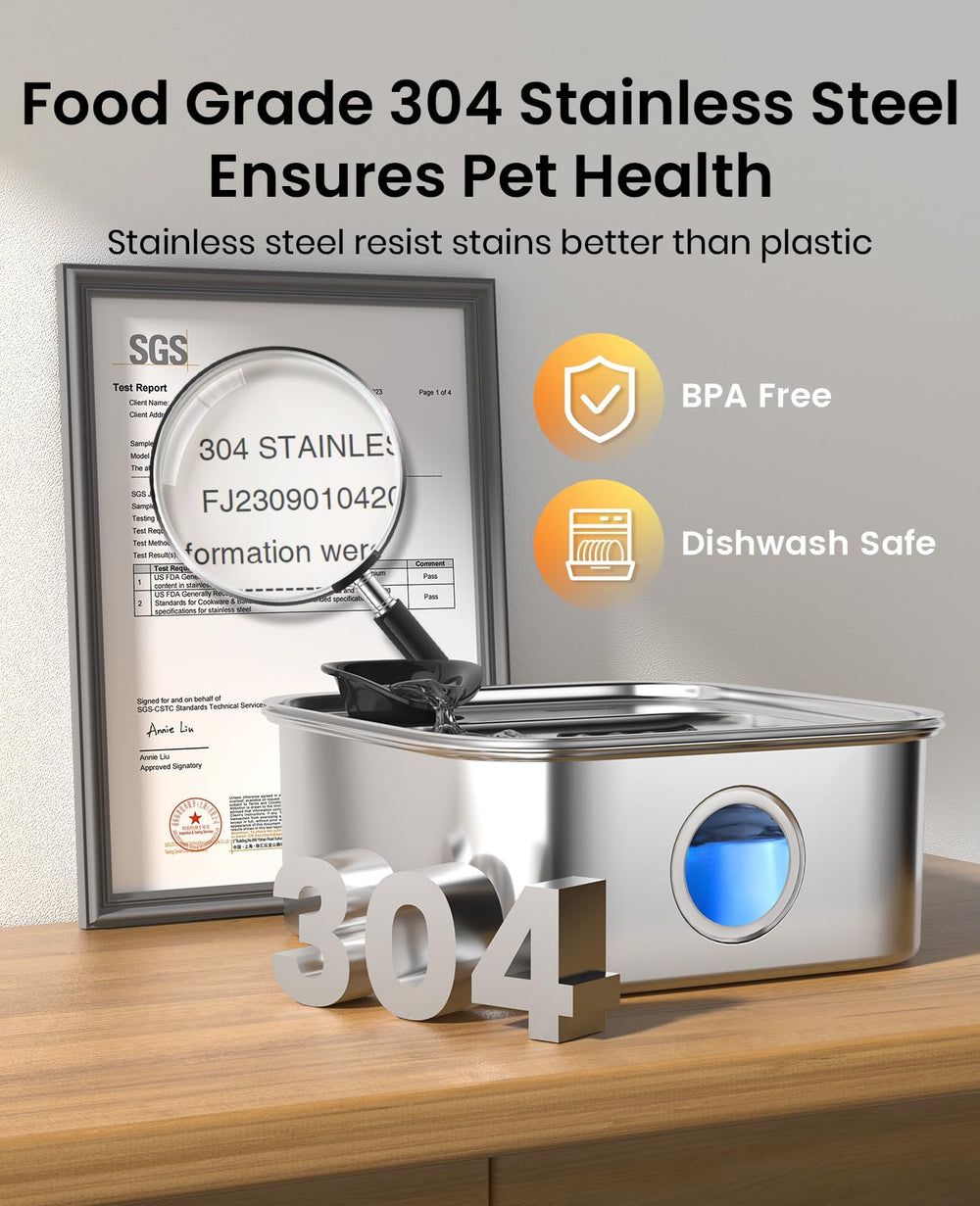 Oneisall dog water fountain reusable sponge simplifies cleaning and maintenance.