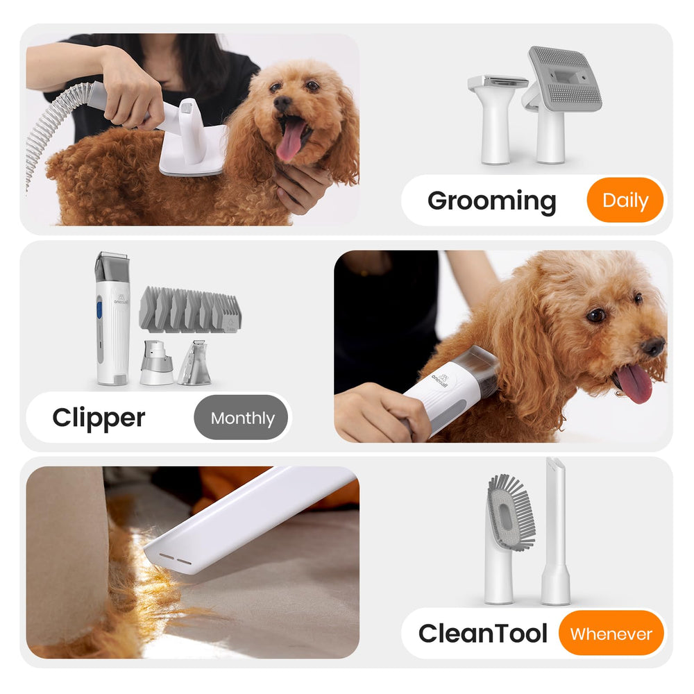 oneisall grooming brush and deshedding tool for loose hair removal