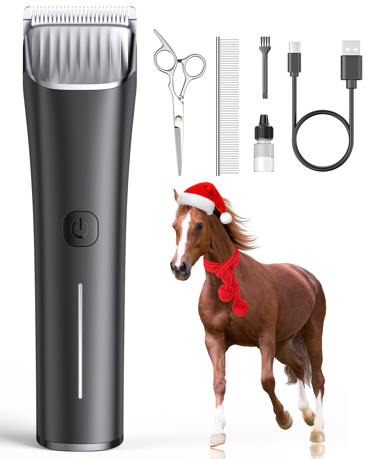 oneisall horse clippers quiet-operation enables calm grooming during trims.