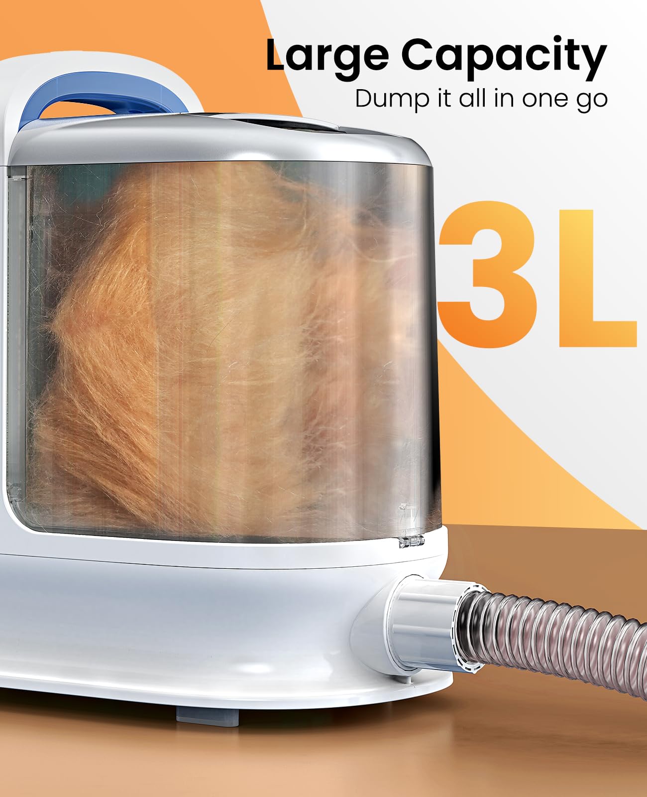 oneisall hose and long cord enable grooming in any room.