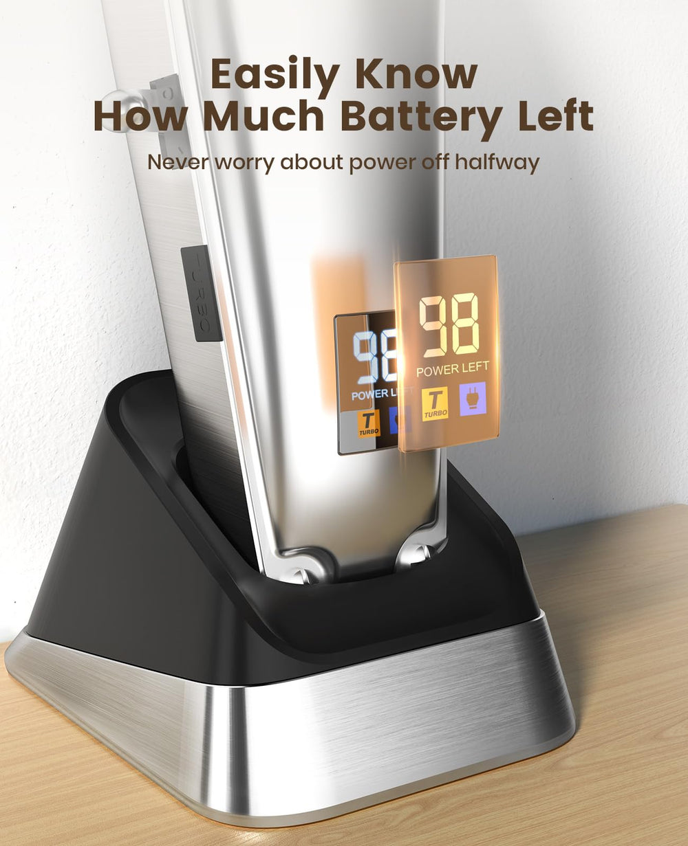 oneisall lcd battery indicator helps time grooming sessions.