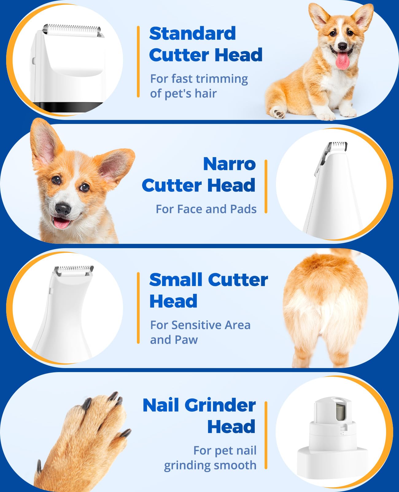 Oneisall low-noise paw-trimmer reduces grooming stress for pets.