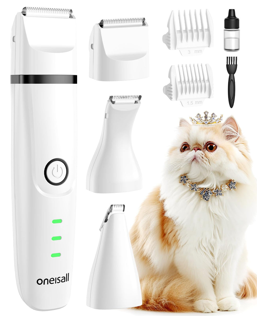 Oneisall paw-hair trim shows precise control for small animals.