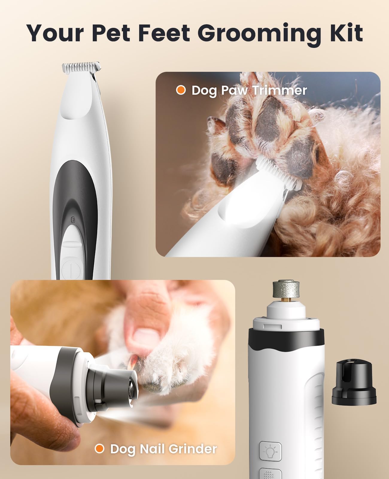 oneisall paw pad crevices illuminated by LED for safer trimming