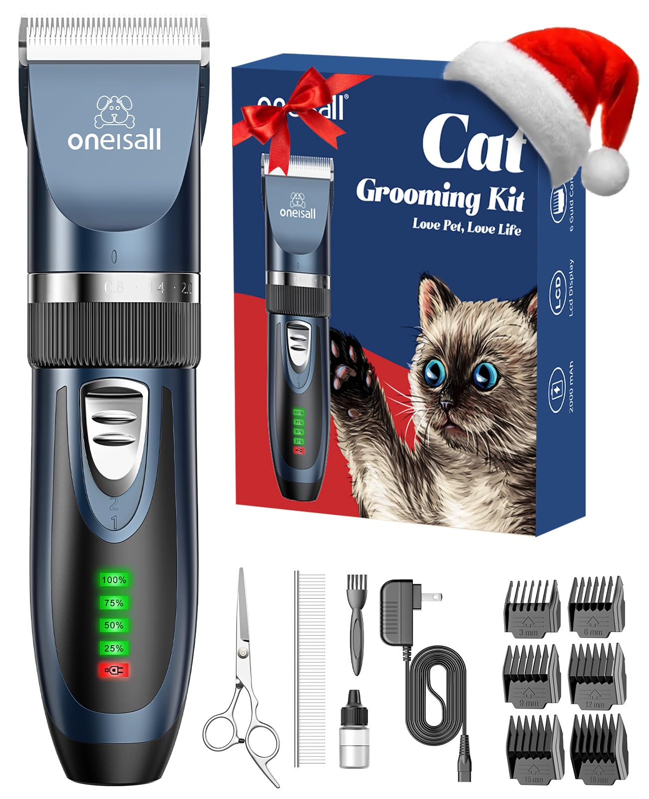 oneisall quiet cat clippers cordless design enables calm at-home grooming.