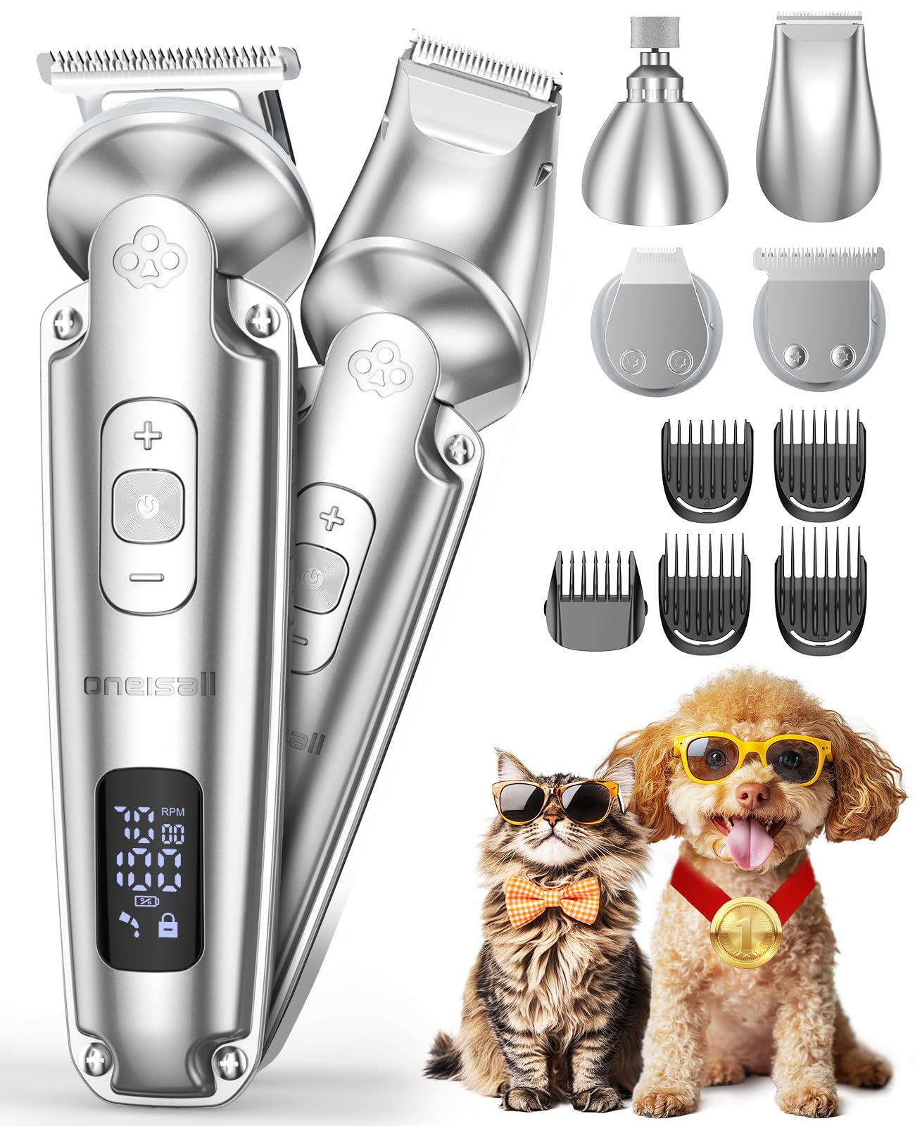 oneisall small dog clippers front view shows compact design for easy at-home grooming