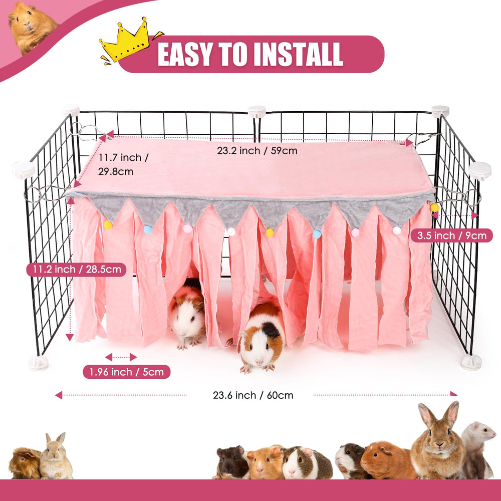 ONEJU Guinea Pig Hideout no metal fences enhances safety and exploration.