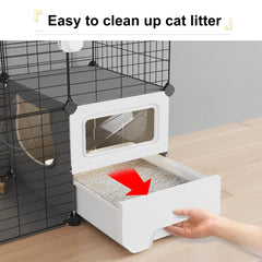 Oneluck cat cage-3-tier-platforms-ramps: vertical space for climbing and exploring