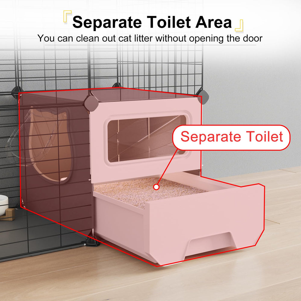 Oneluck cat cage-detachable-metal-wire-kennel: portable and sturdy design