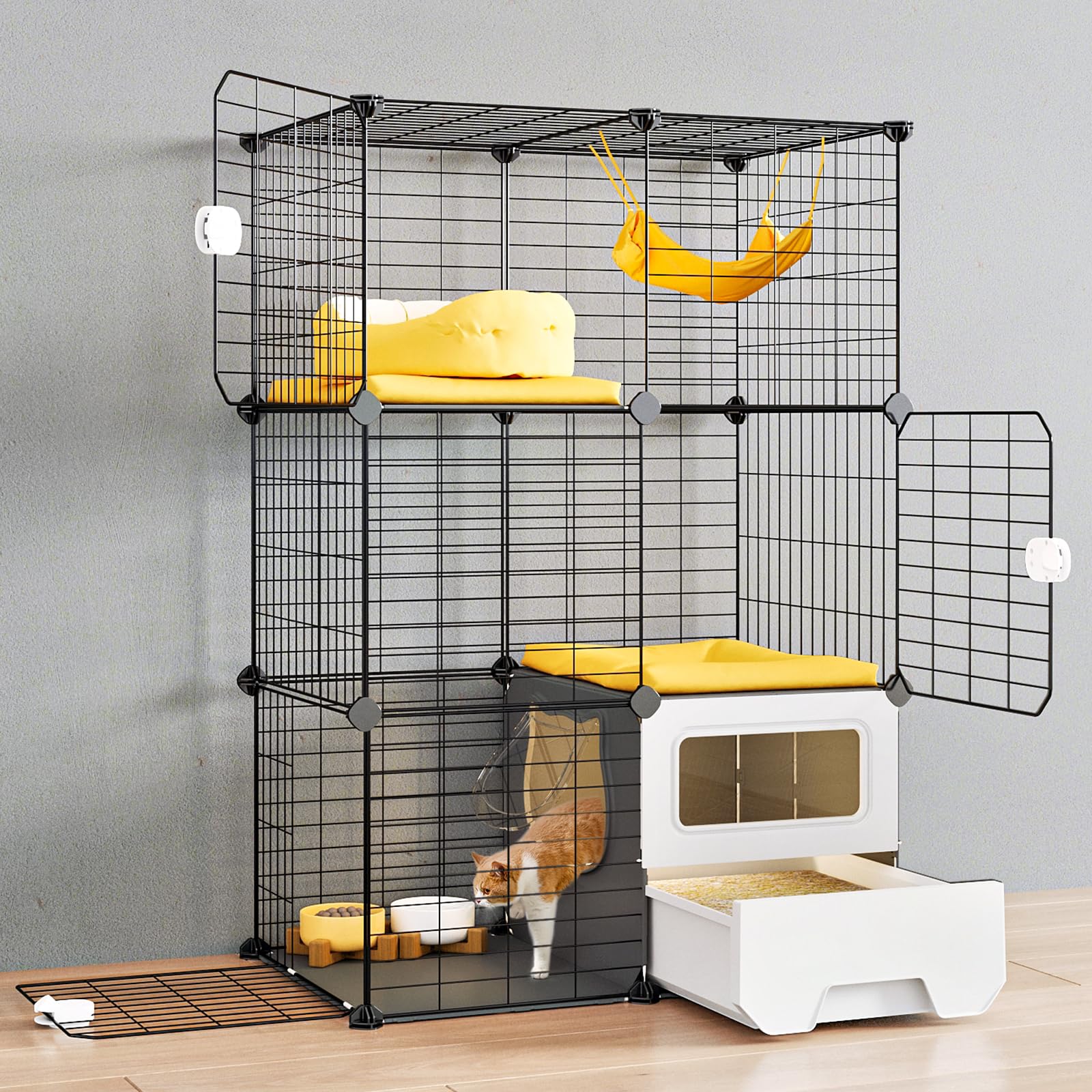 Oneluck cat cage-dimensions-28-6-17-8-41-3-inches: size reference for room planning