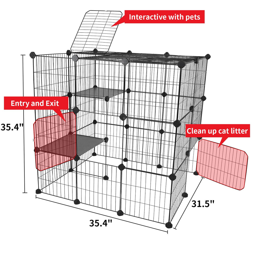 Oneluck 3-Tier Cat Catio assembly photo shows easy setup in minutes.
