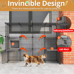 Oneluck cat playpen with four platforms for climbing and play