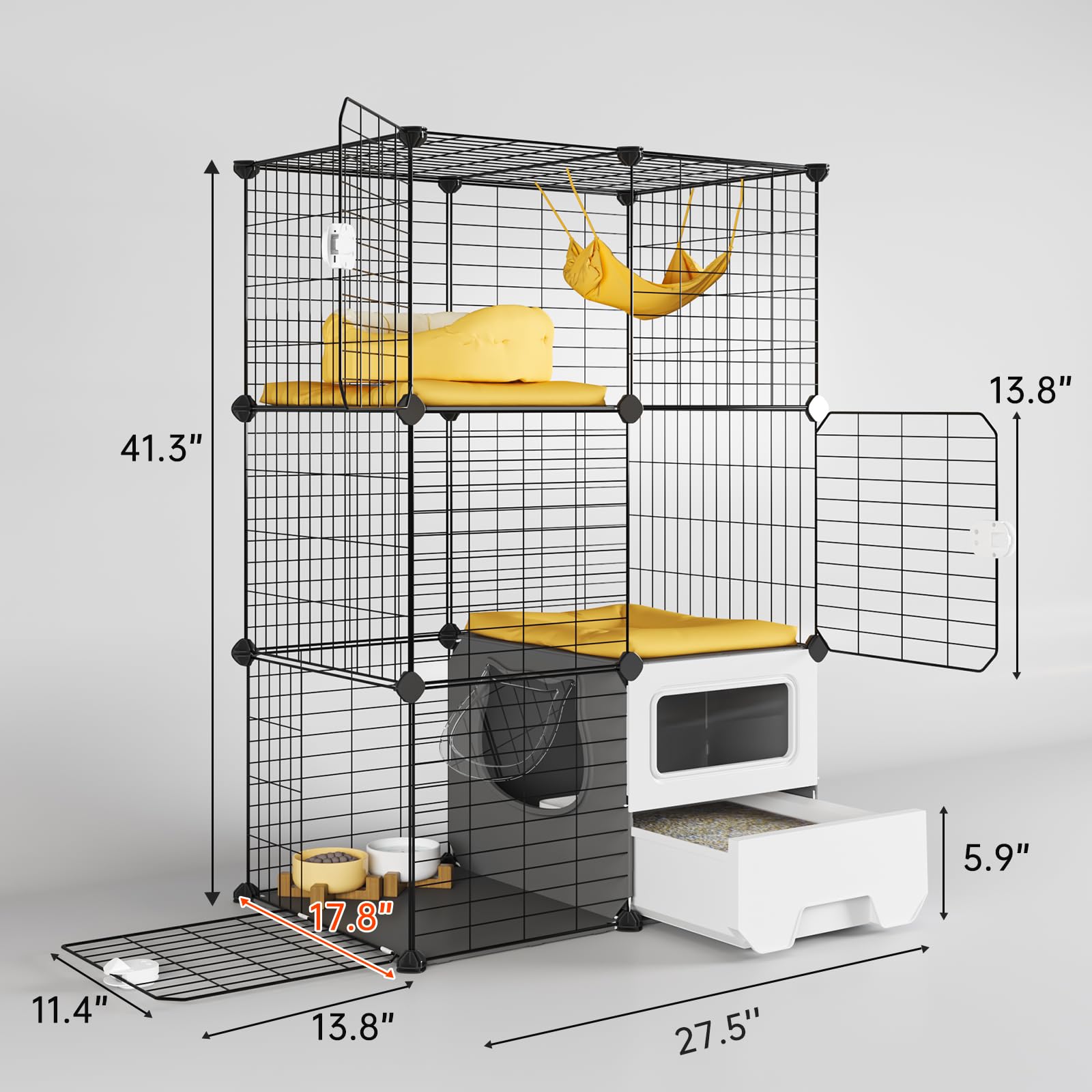 Oneluck cat playpen-safe-bulkhead-platforms: paw-friendly platforms for safe play