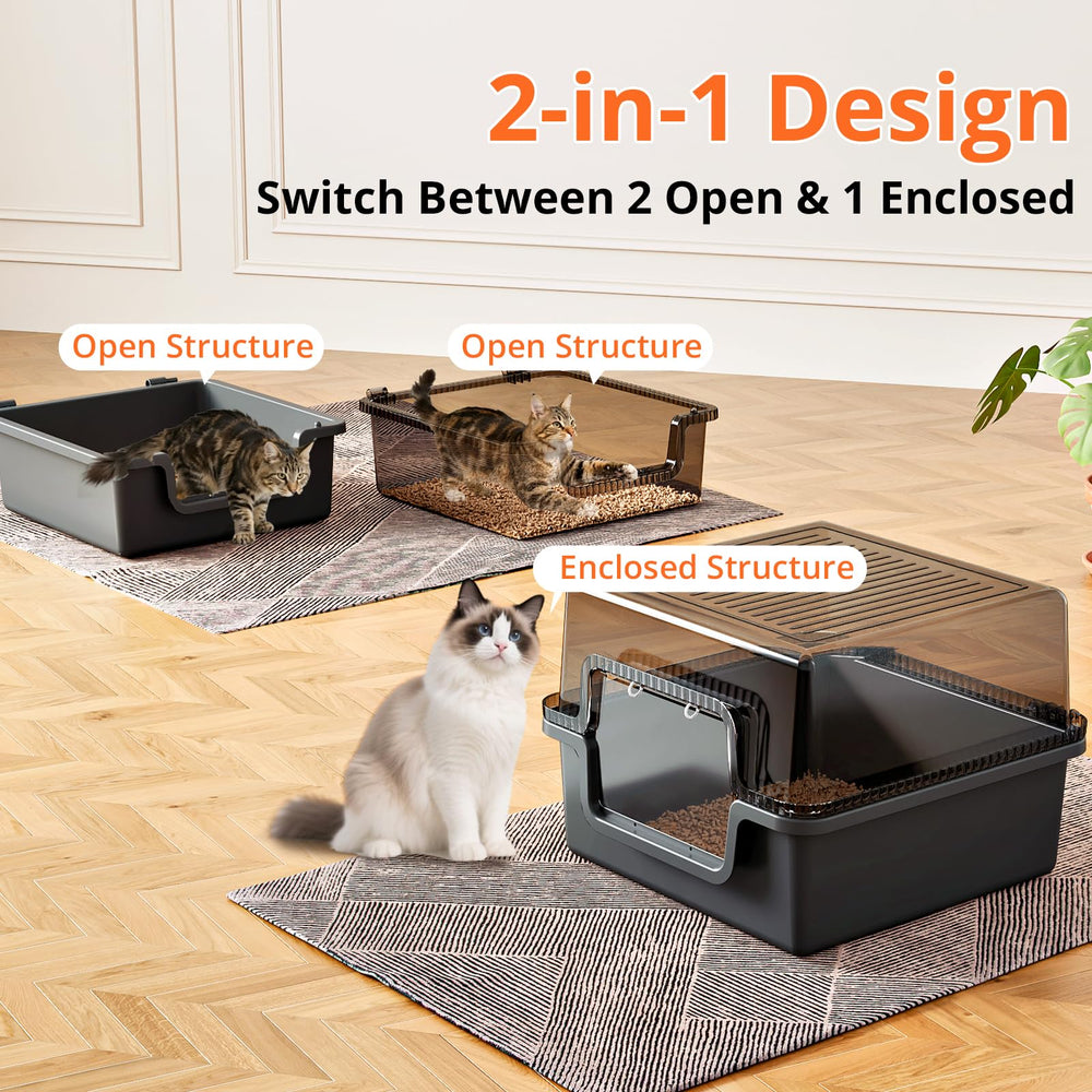 Oneluck durable black ABS litter box is built for daily use.