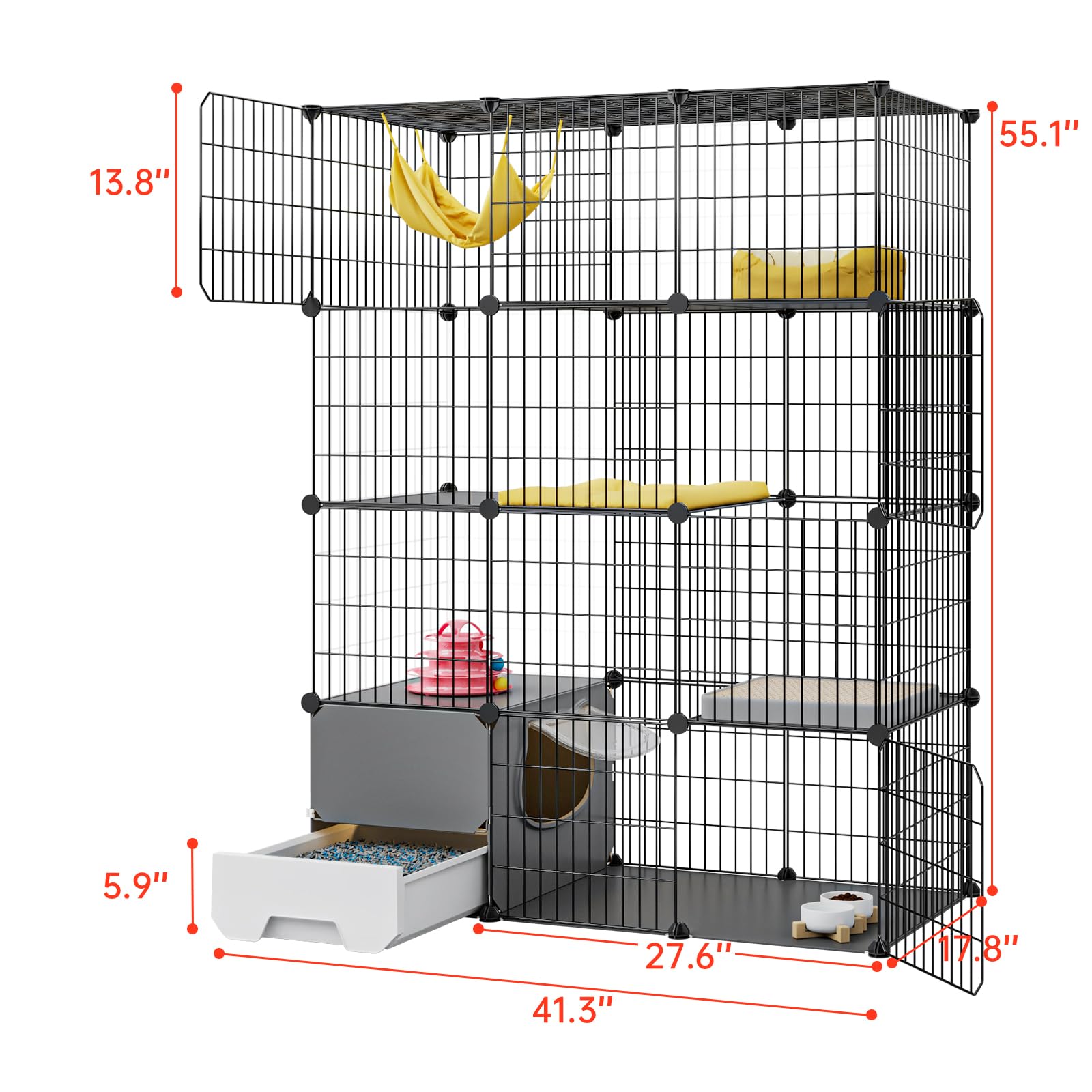 Oneluck 4-tier enclosures maximize space for curious cats