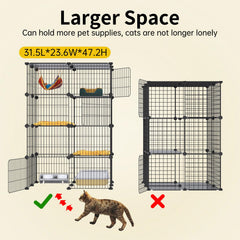 Oneluck large cat cage with doors and skylight supports accessible feeding and cleaning