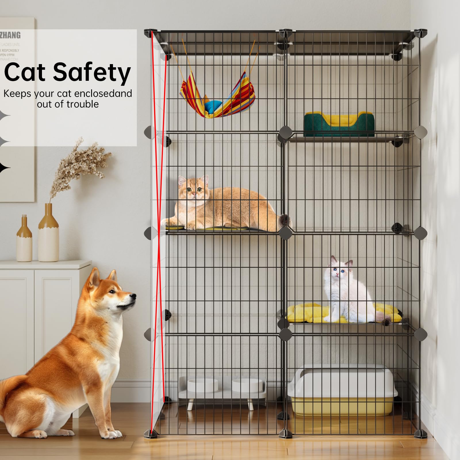 Oneluck sub-area two-level platform design offers paw-safe climbing and resting zones