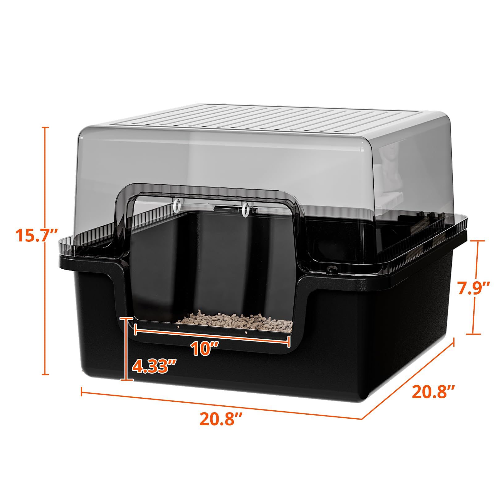 Oneluck XL litter box low-entry helps kittens and seniors enter comfortably.