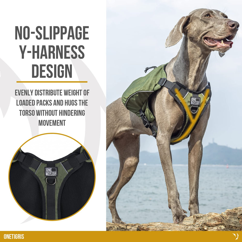 ONETIGRIS Y-Shaped dog backpack back view highlights lightweight comfort