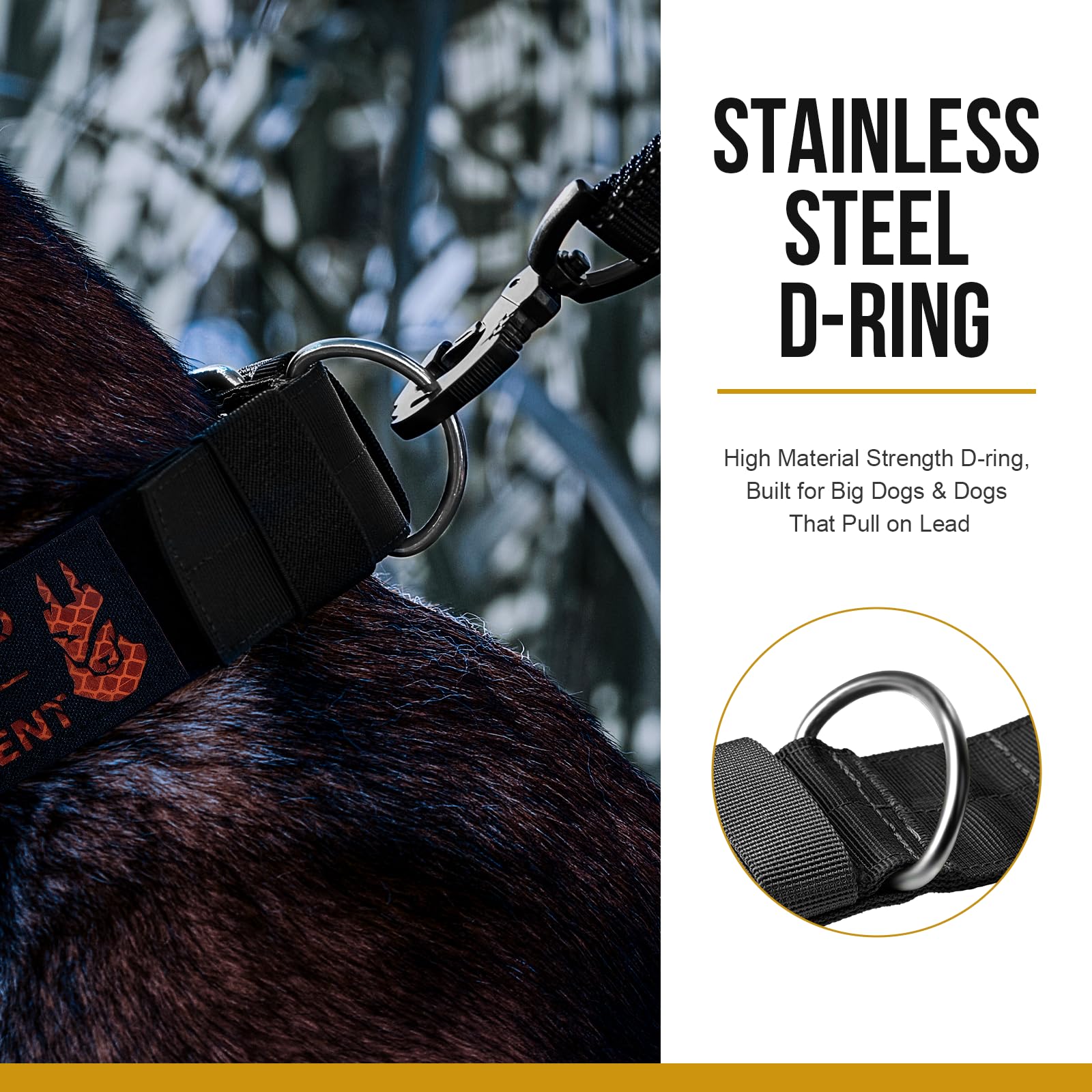 OneTigris adjustable diameter collar fits diverse breeds for versatile use.
